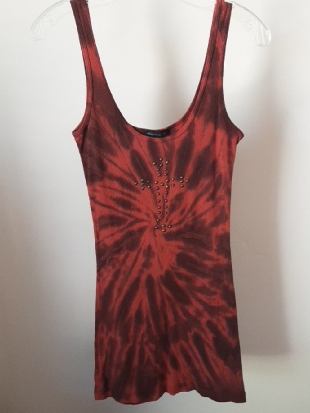 Brick Red and Brown Tie-Dye Tank Top